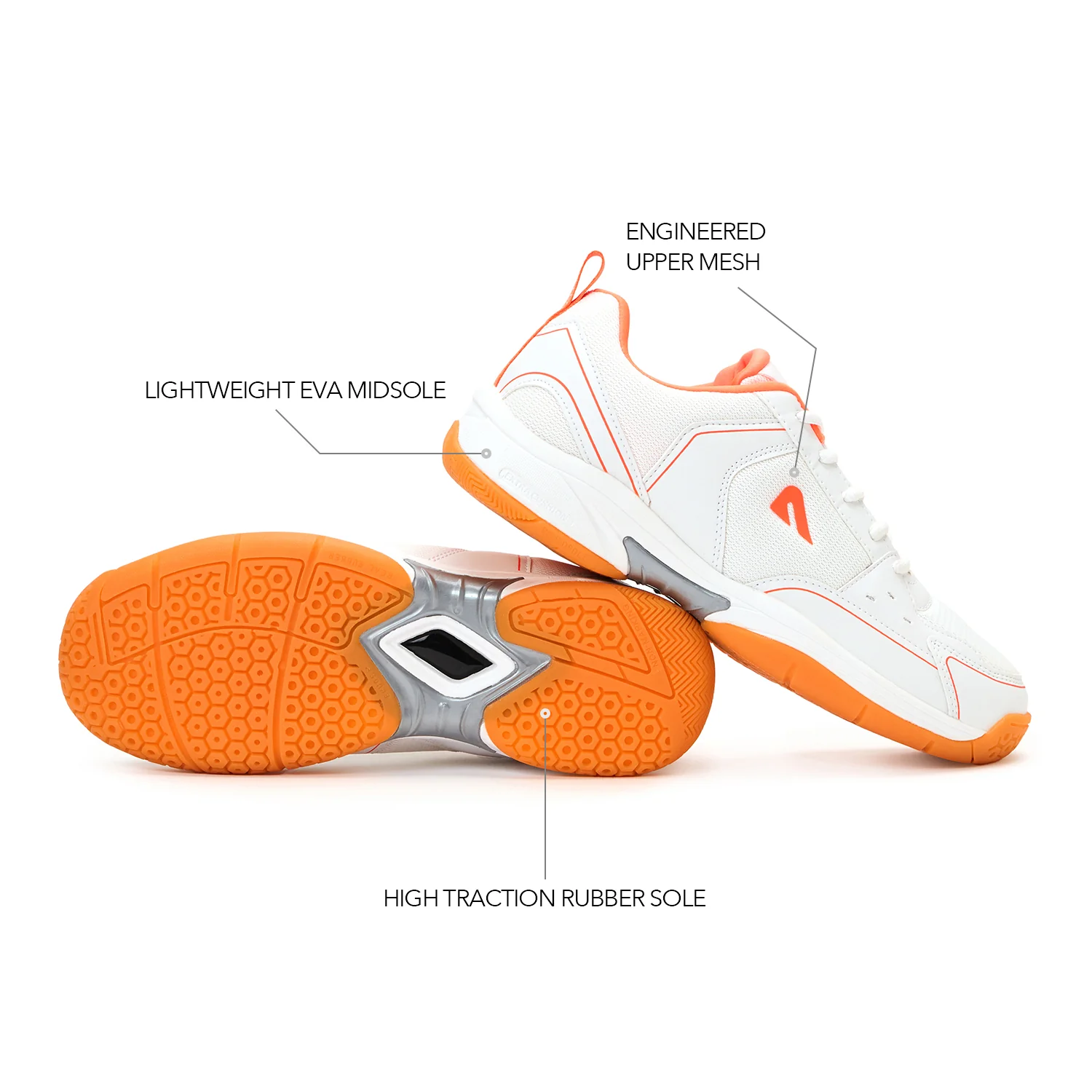 Archer Badminton Shoes - White/Orange - Image 4
