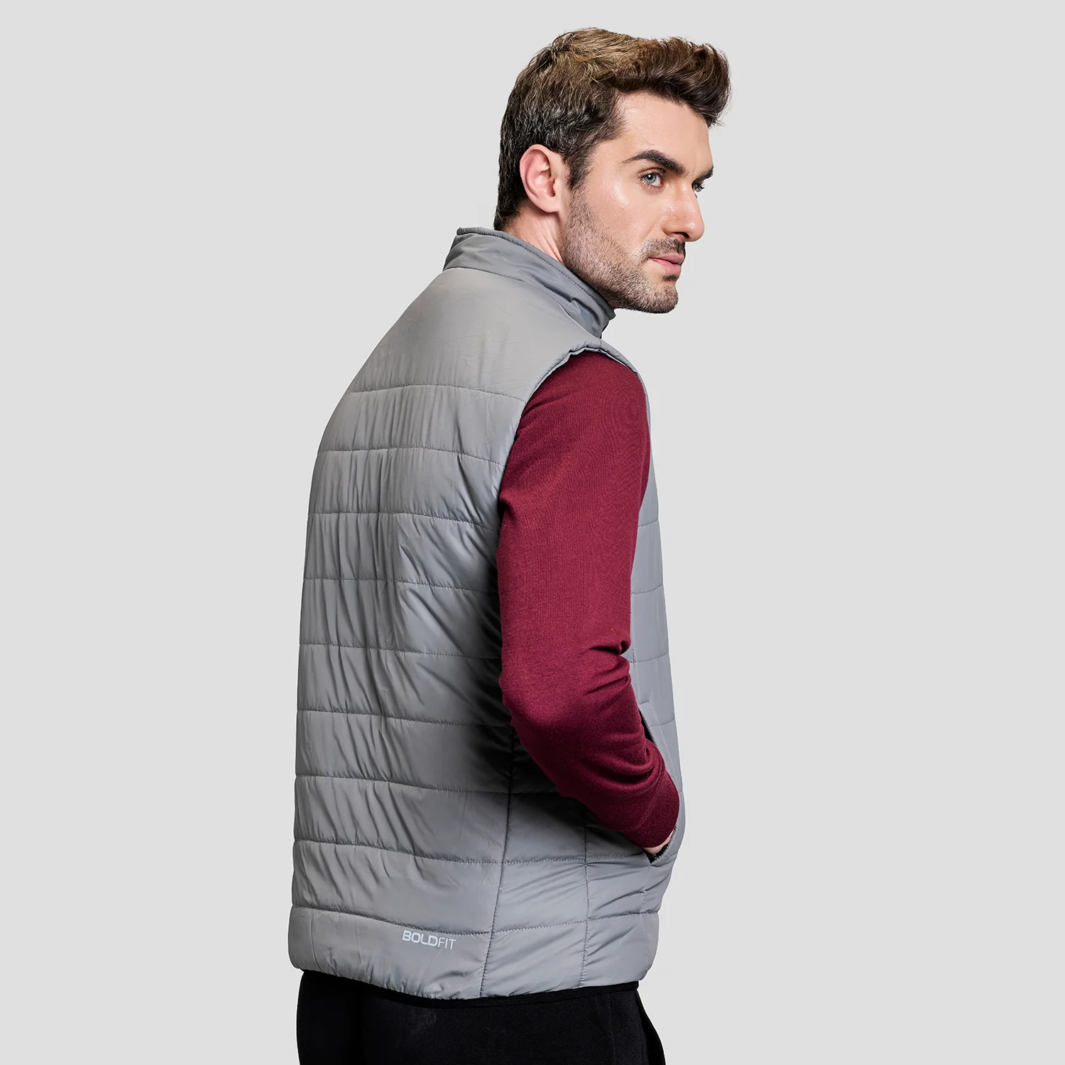 Alpine Mens Sleeveless Jacket - Grey - Image 5