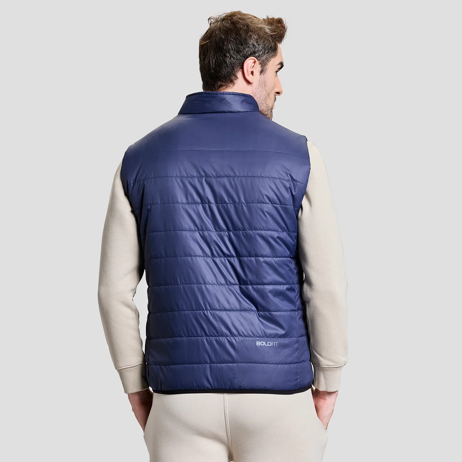 Alpine Mens Sleeveless Jacket - Navy Blue - Image 5