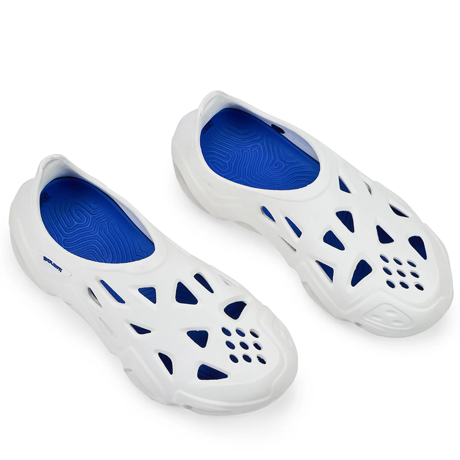 Men Slipon Dripz Sliders - White Blue - Image 3