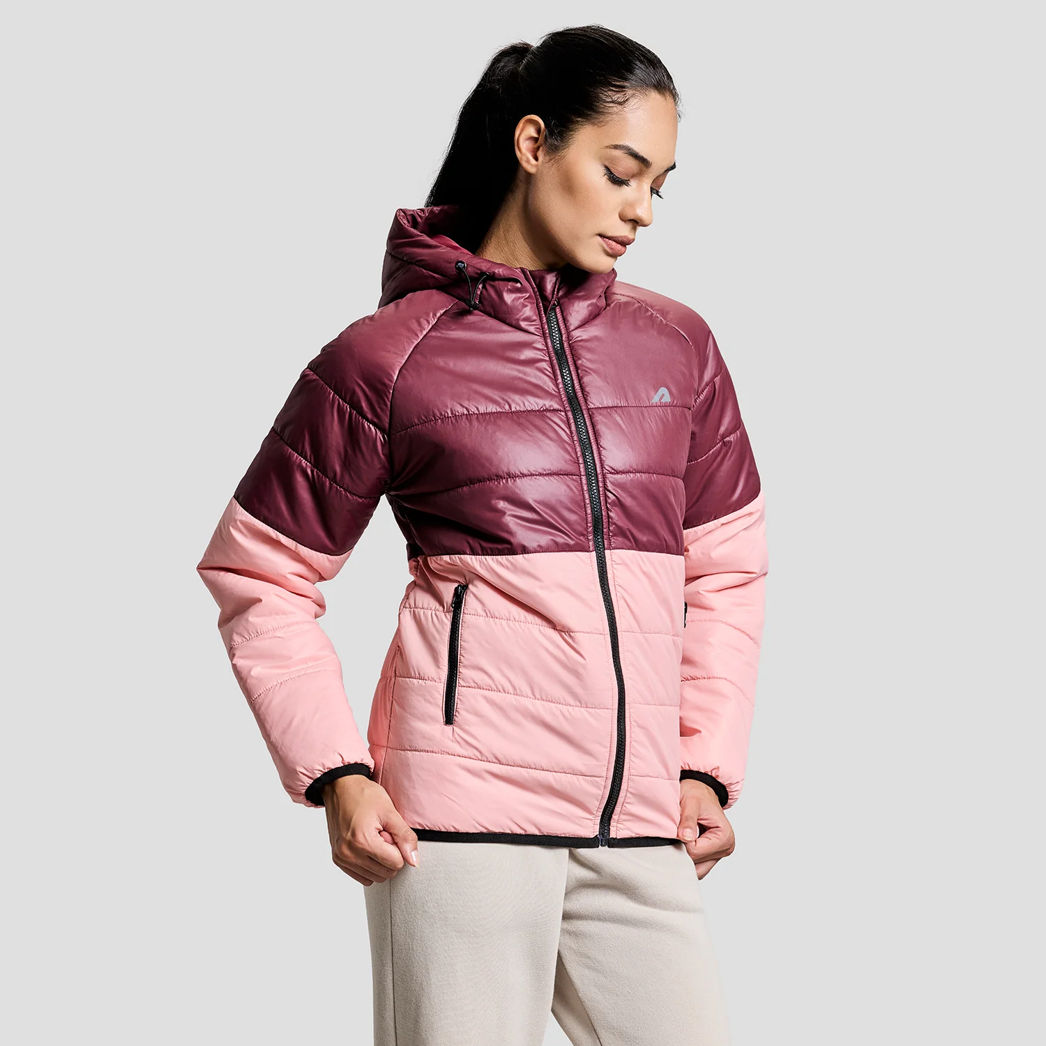 Frost Womens Puffer Jacket - Wine/Pink - Image 4