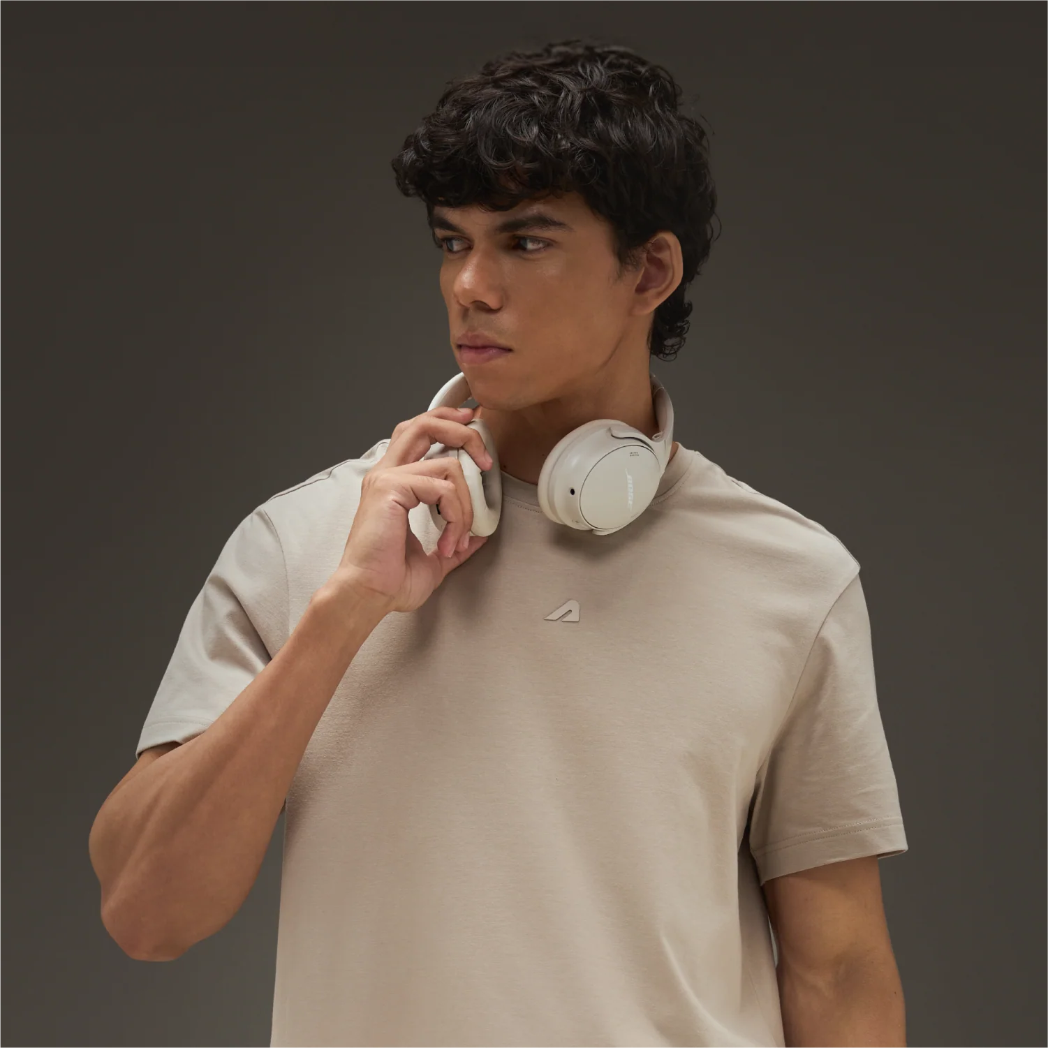 Essential Cotton T-Shirt Beige - Image 5