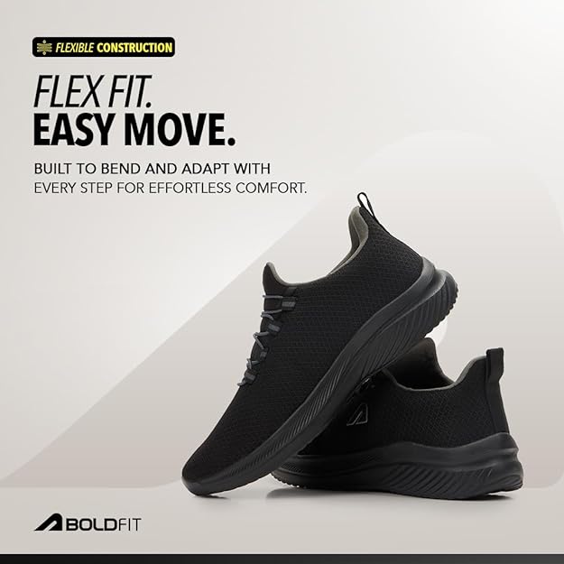 Flexcush Men Walking Shoes - Black - Image 3