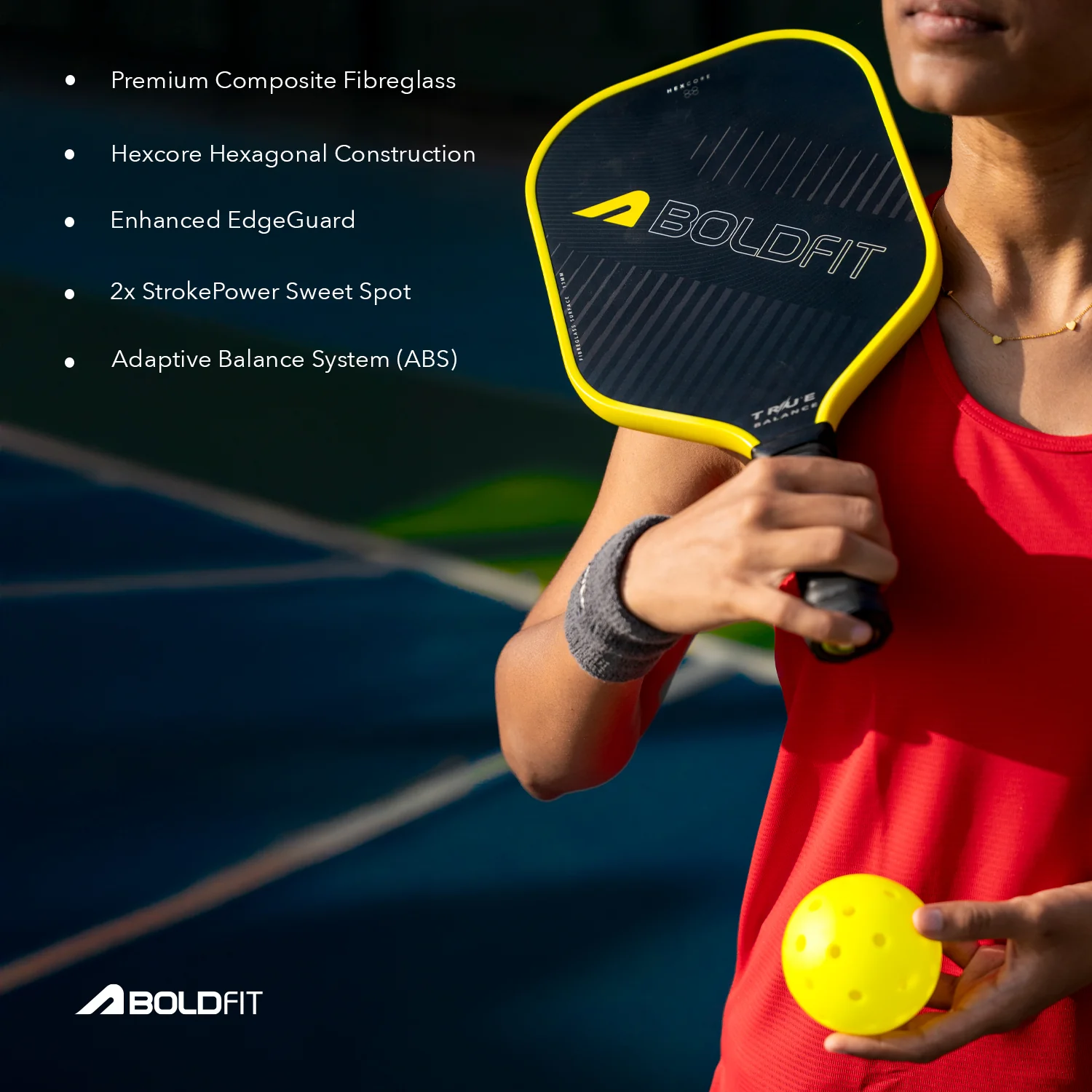 TrueBalance Pickle Ball Paddle - Black/Yellow - Image 8