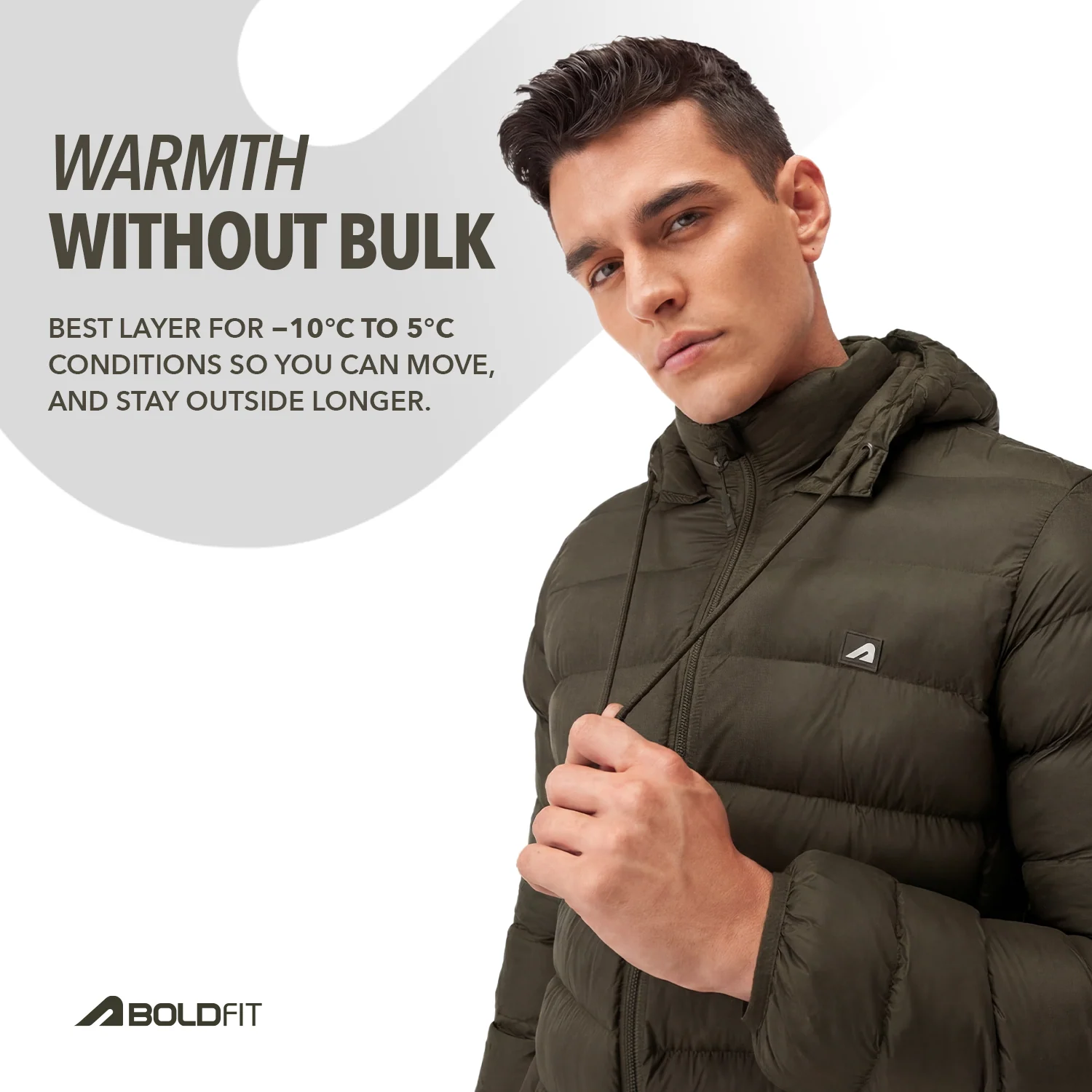 Sherpa Nylon Puffer Jacket -Olive - Image 3