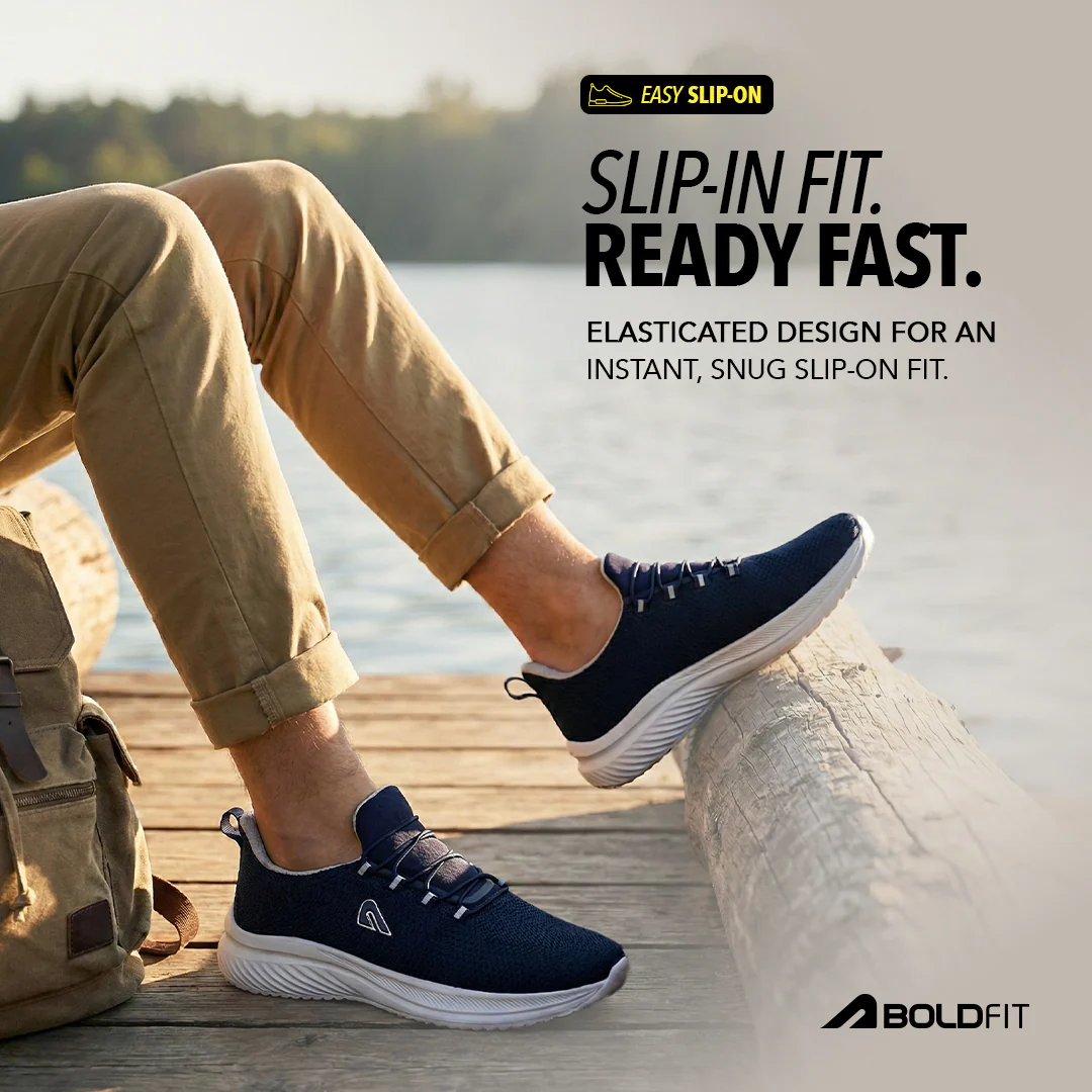 Flexcush Men Walking Shoes - Navy Blue - Image 4