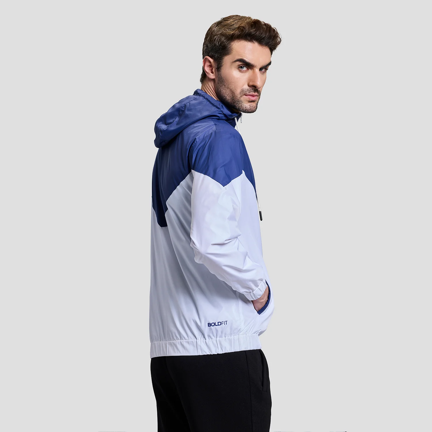 Windrush Mens Windcheater - Blue/White - Image 4