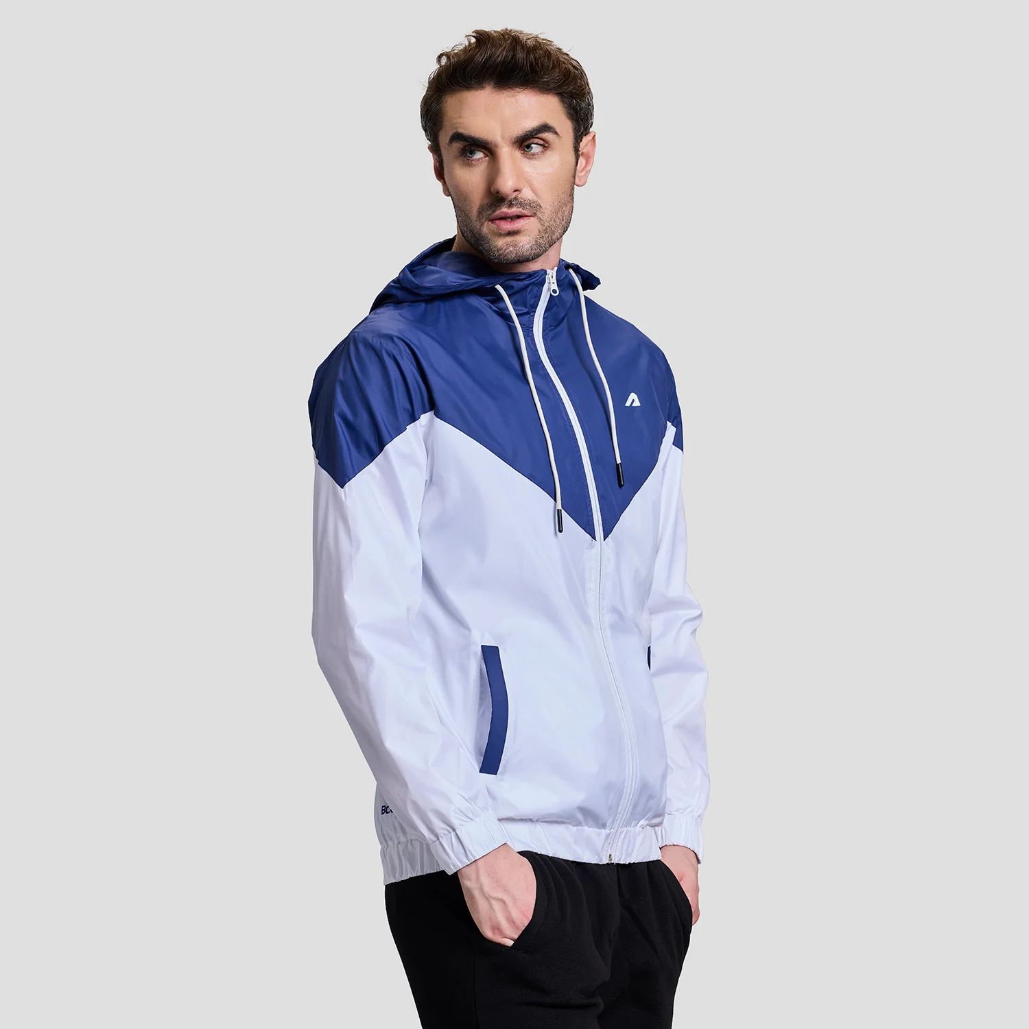 Windrush Mens Windcheater - Blue/White - Image 5