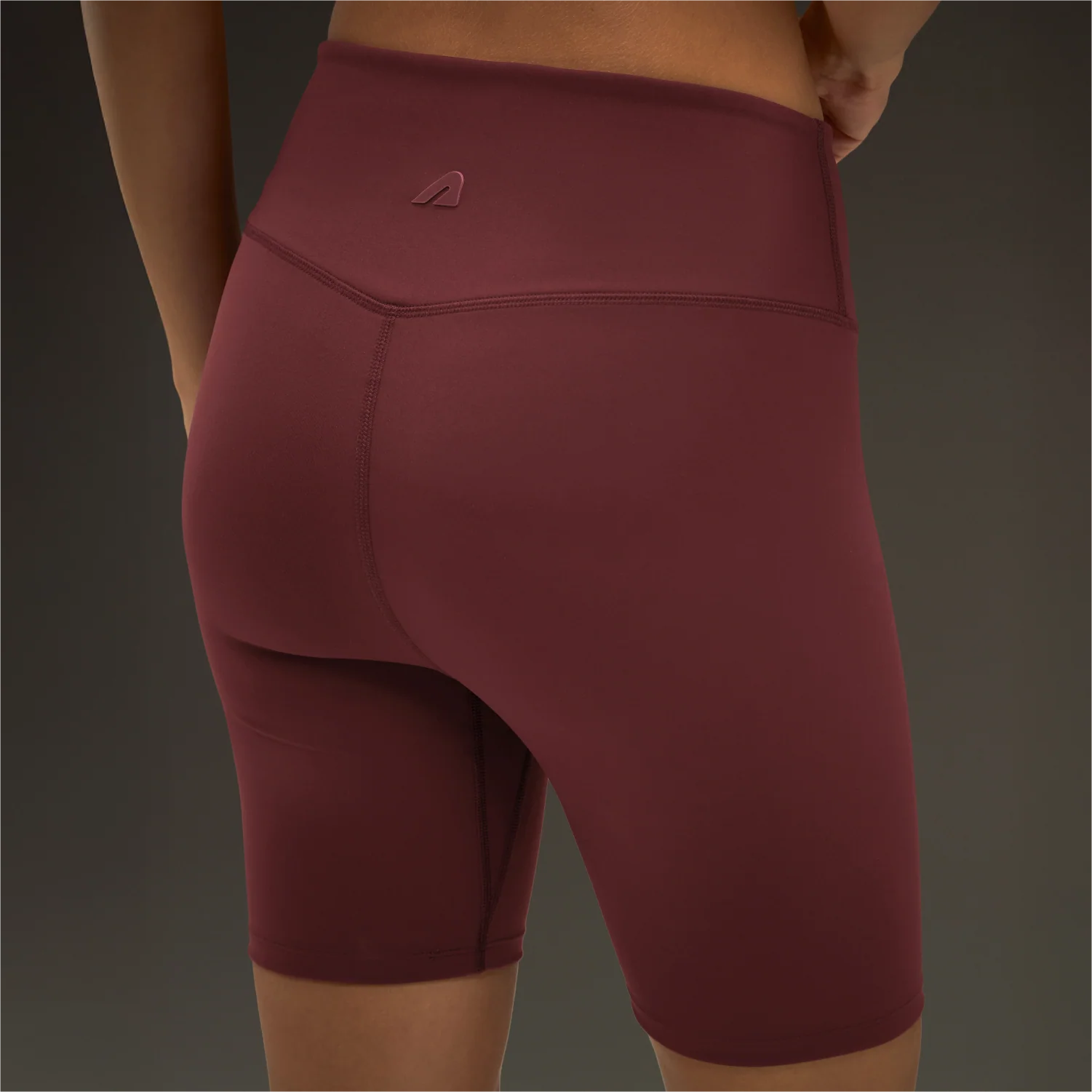 Women Align Shorts Burgundy - Image 3