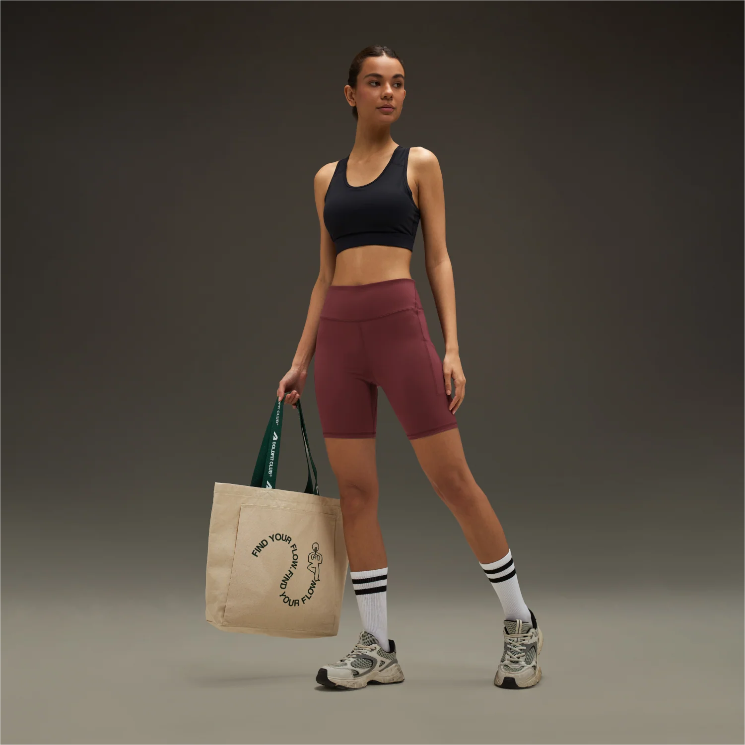 Women Align Training Shorts Burgundy - Image 4