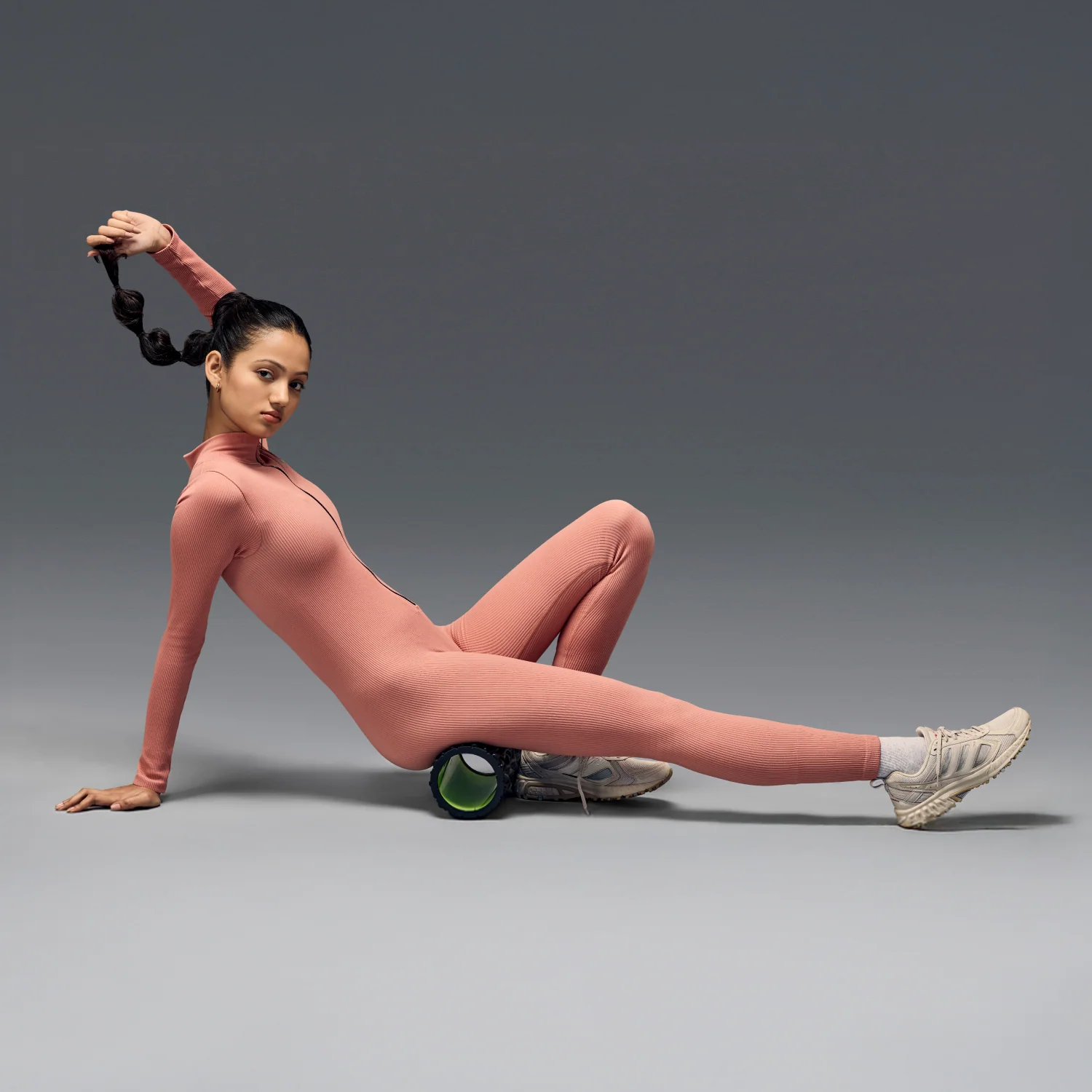 Women's Full Sleeve Zip-Up BodySuit Pink - Image 5