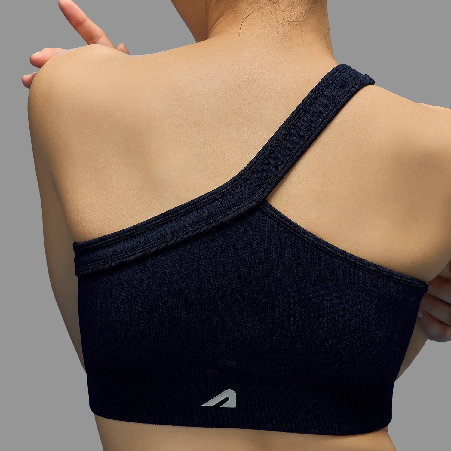 Limitless Snatched ribbed One shoulder bra - Navy Blue - Image 4