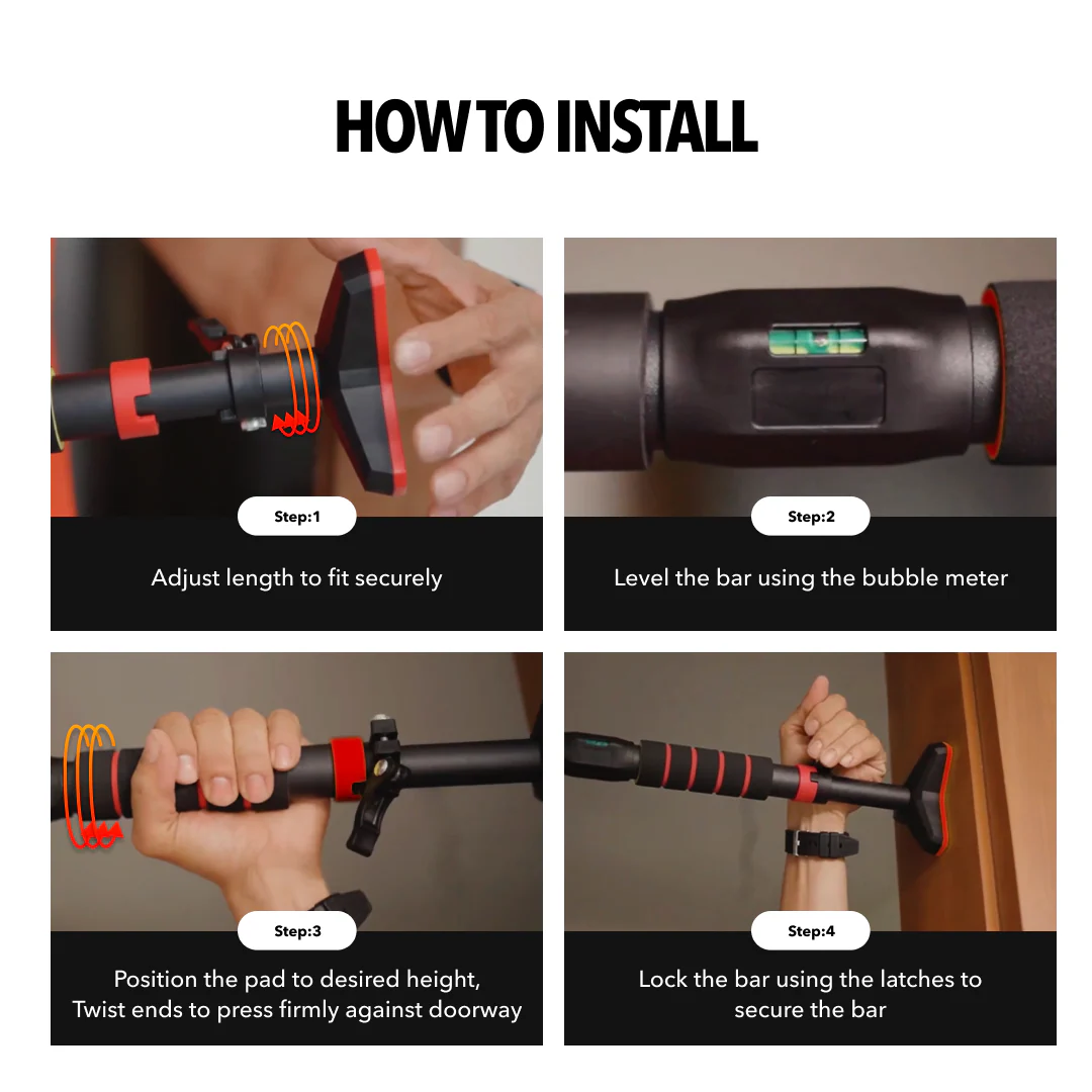 Ultimate Pull up Bar - Red - Image 9