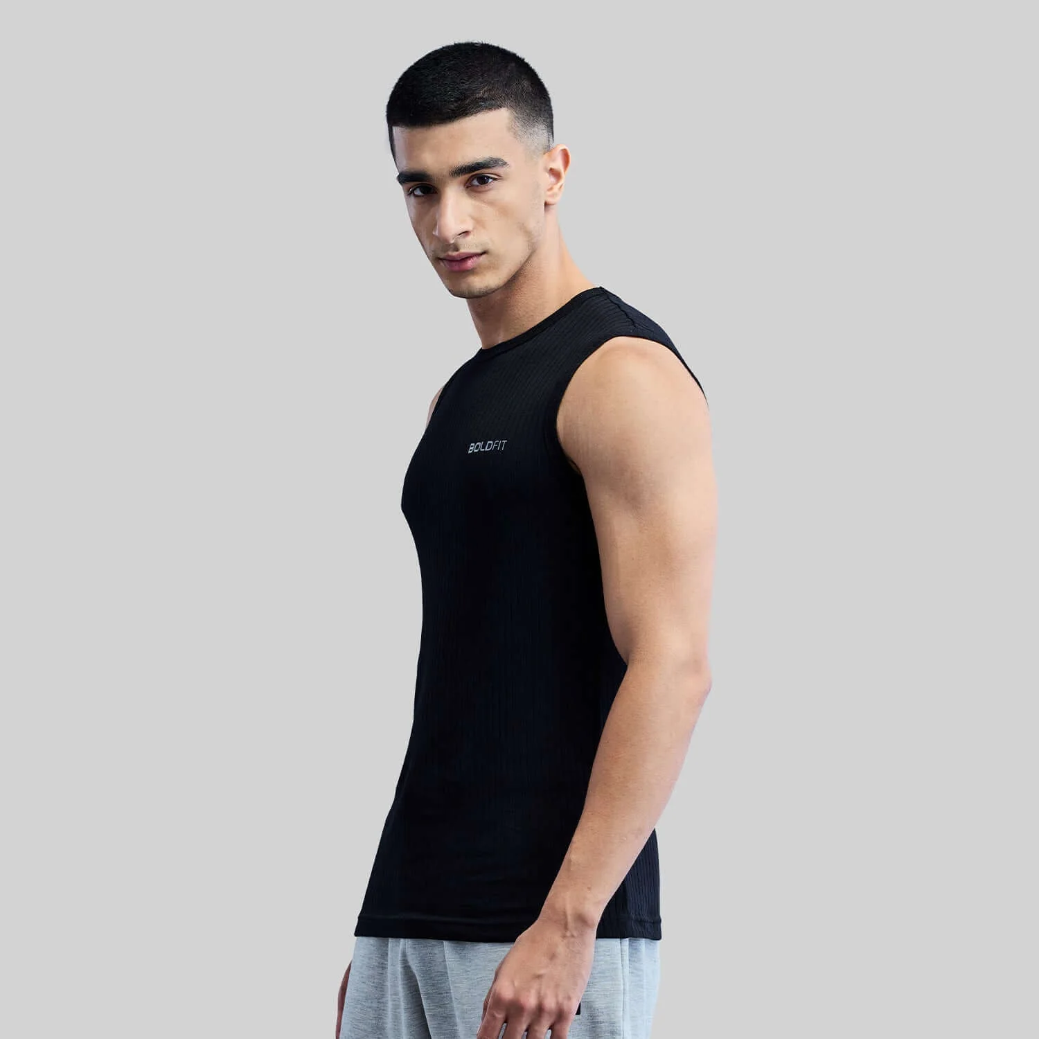 Sleeveless Vest for Men Black - Image 4