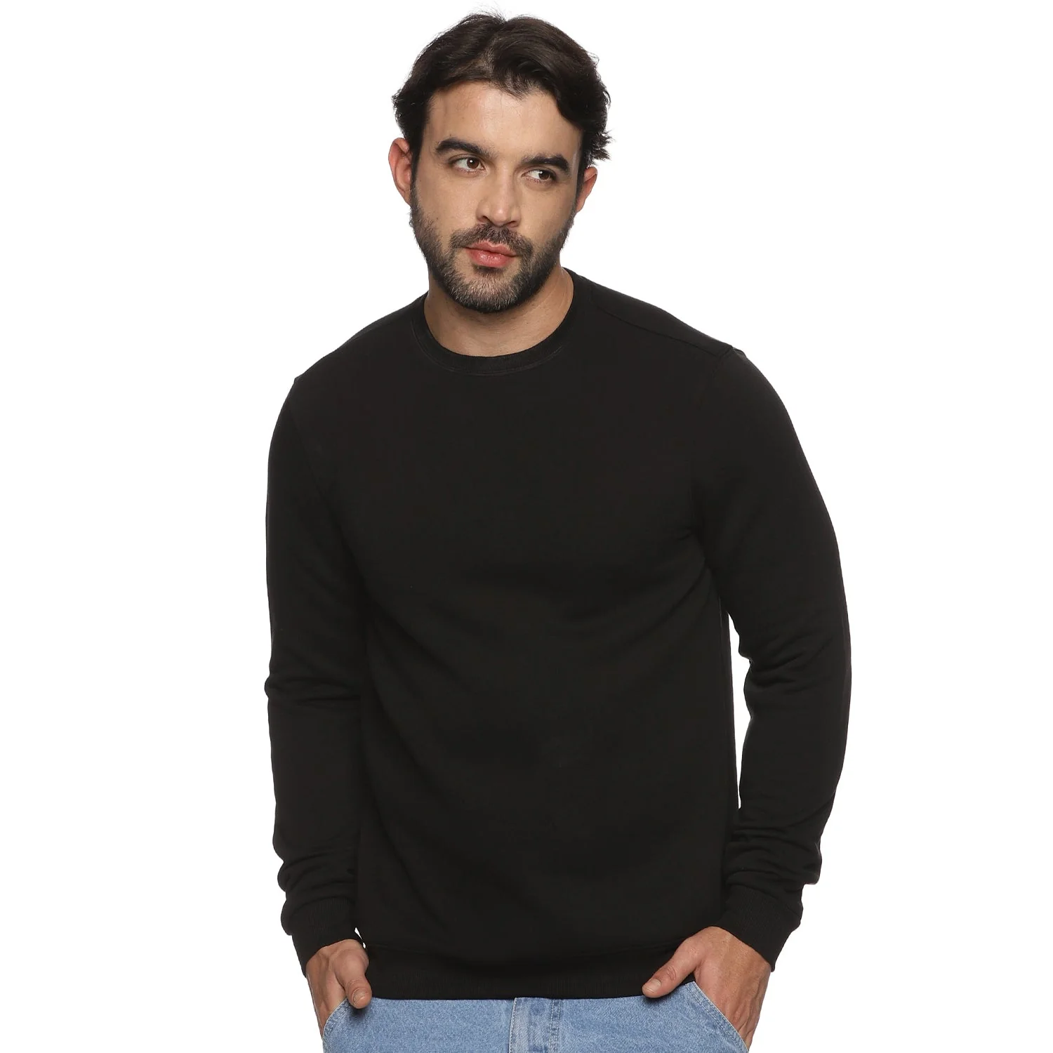 Half-zipper Sweatshirt for Men - Black - Image 13