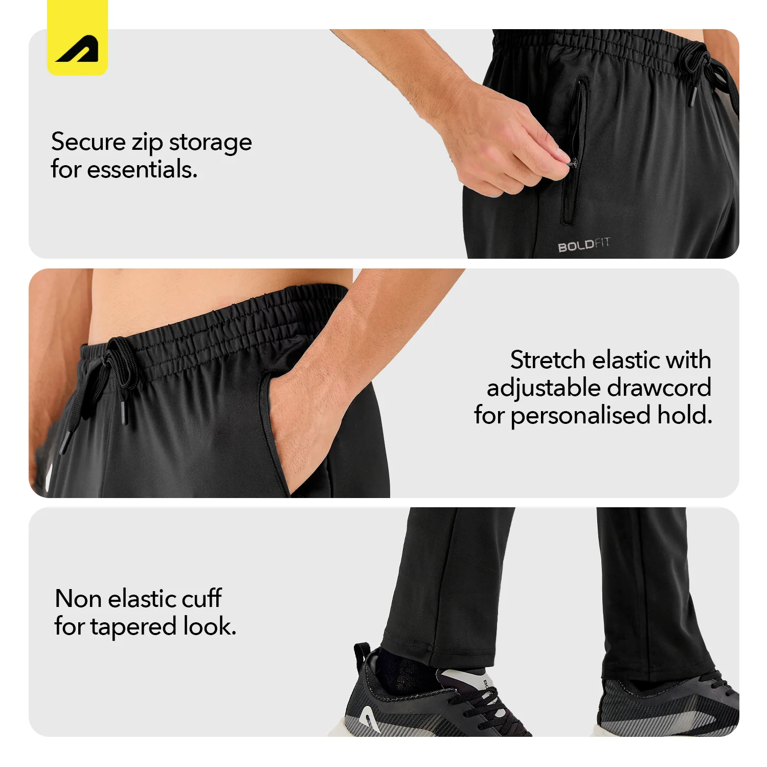 Endurance Mens Track Pants - Black - Image 7